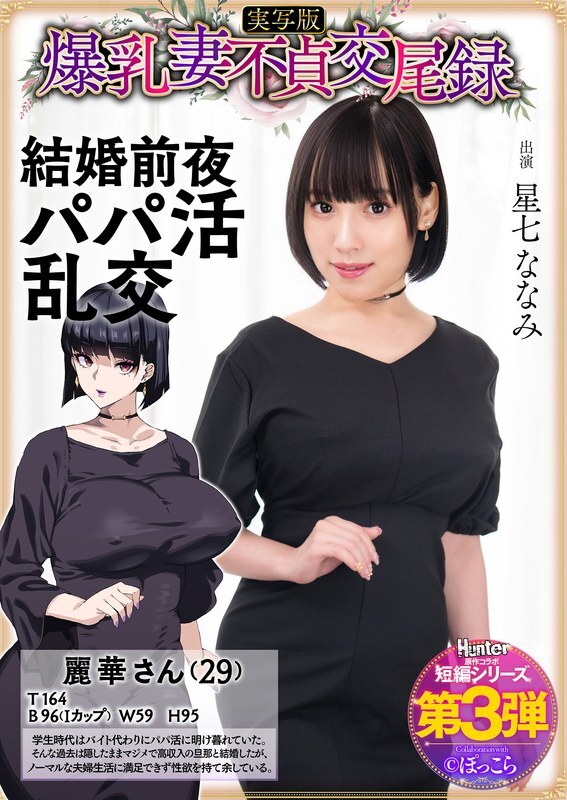 HNTRS-003 大胸人妻の不倫記録：新婚前夜にパパ活群交、実写版 星奈奈奈 - 星七ななみ